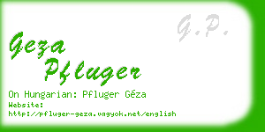 geza pfluger business card